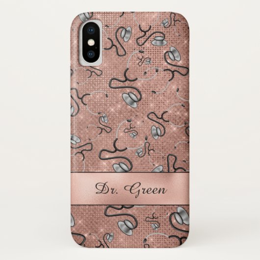 Medisch, Verpleegkundige, Dokter thema Stethoscope Case-Mate iPhone Case (Achterkant)