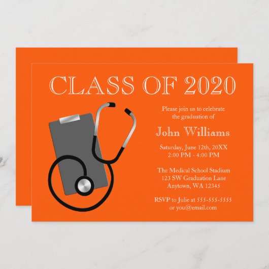 Medisch verpleegkundige School Oranje Afstuderen Kaart (Voorkant / Achterkant)