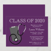 Medisch verpleegkundige School Paars Afstuderen Kaart (Voorkant / Achterkant)