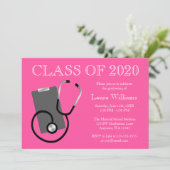 Medisch verpleegkundige School Roze Afstuderen Kaart (Staand voorkant)