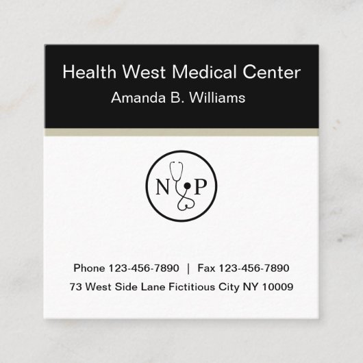 Medisch verpleegkundige vierkante visitekaartje (Voorkant)