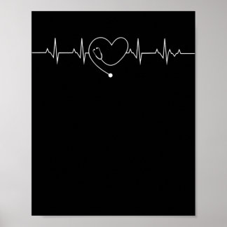 Medisch verpleegster Stethoscoop Verpleegkundige h Poster