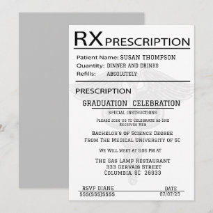 Medisch Voorschrift Pad Graduation Party Kaart