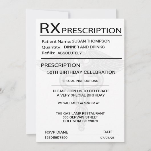 Medisch Voorschriftstootkussen 50th Verjaardagspar Kaart (Voorkant)