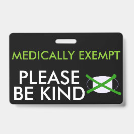 Medisch vrijgesteld van gezichtsmaskers badge