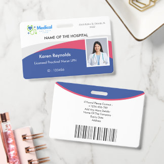 Medisch ziekenhuisverpleegster foto ID-badge met Q Badge