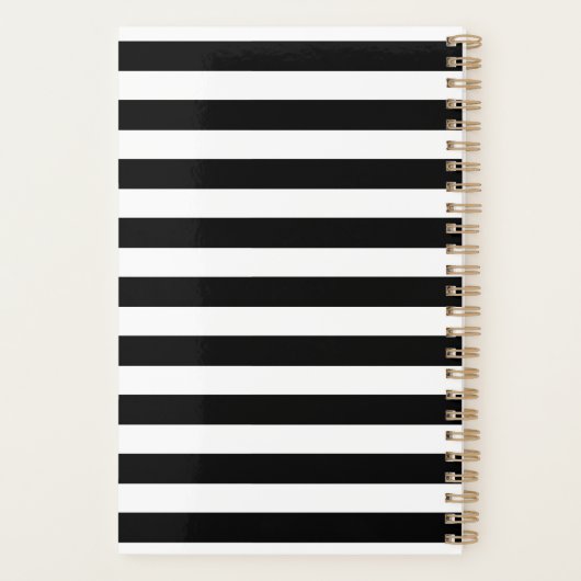 Medisch-zwart-wit monogram planner (Achterkant)