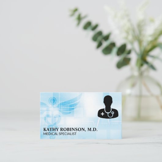 Medische achtergrond | Dokter pictogram Afsprakenkaartje (Staand voorkant)