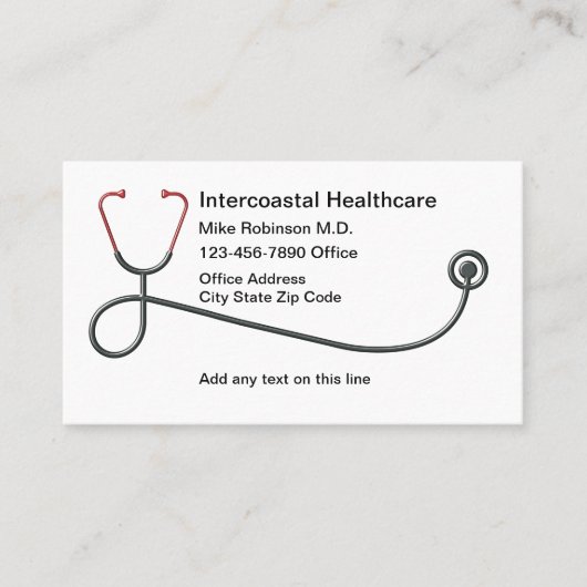 Medische afspraak Visitekaartjes Stethoscoop (Voorkant)