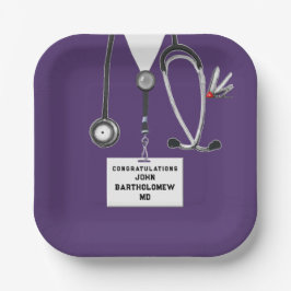 Medische afstudeerfeestje papieren bordje