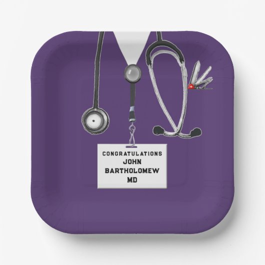 Medische afstudeerfeestje papieren bordje (Voorkant)