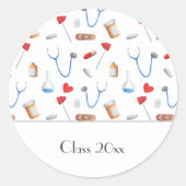 Medische Afstuderen- of verpleegkundigen Ronde Sticker (Voorkant)