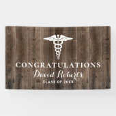 Medische Afstuderen Rustic Barn Wood Achtergrond Spandoek (Horizontaal)