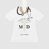 Medische Afstuderen Scrub top-gepersonaliseerd Ornament (achterkant)