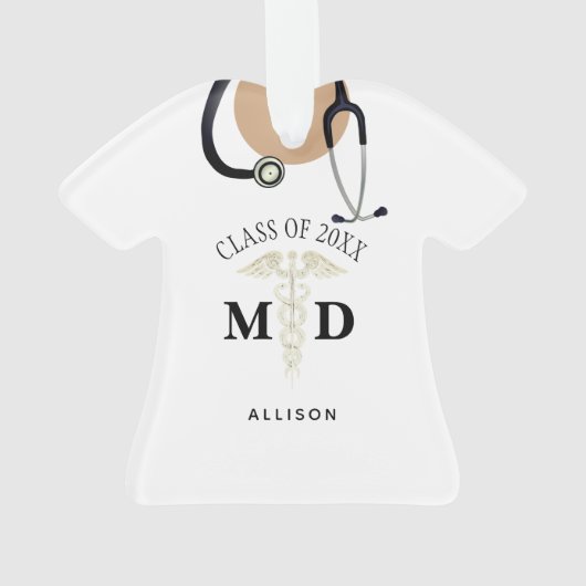 Medische Afstuderen Scrub top-gepersonaliseerd Ornament (achterkant)