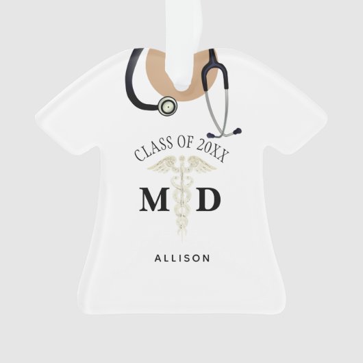 Medische Afstuderen Scrub top-gepersonaliseerd Ornament (voorkant)
