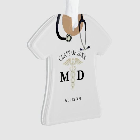 Medische Afstuderen Scrub top-gepersonaliseerd Ornament (voorkant)