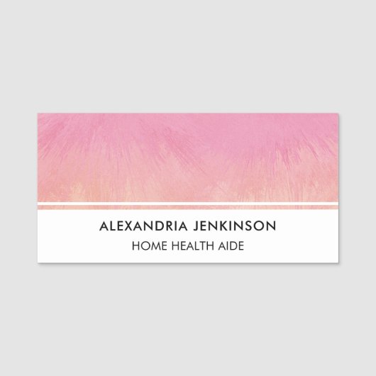 Medische Aide Schattige Peach Pink Blush Stijlvol  Naamplaatje (Voorkant)