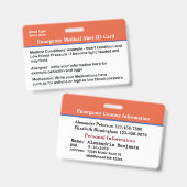 Medische Alarm ID-kaart Aangepaste Badge (Voor- en achterkant)