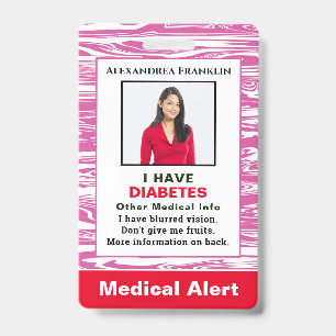 Medische Alarm Nood ID Kaart Foto Op Maat Badge