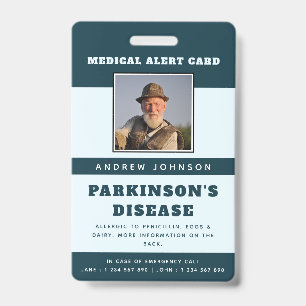 Medische Alarm Nood Informatie & ID Foto Volwassen Badge