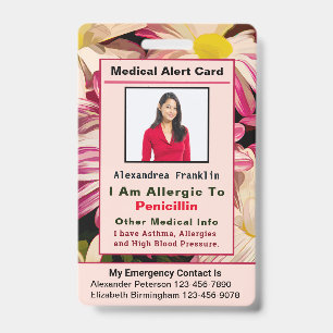 Medische Alarm Noodcontact Pas Badge