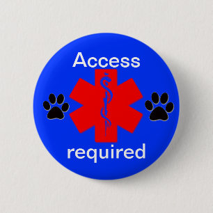 medische alarmdienst: toegang tot honden vereist ronde button 5,7 cm