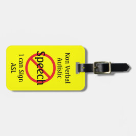 Medische alarmlijn niet-verticaal autistisch bagagelabel