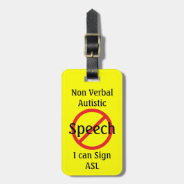 Medische alarmlijn niet-verticaal autistisch bagagelabel