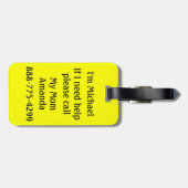 Medische alarmlijn niet-verticaal autistisch bagagelabel (Achterkant horizontaal)