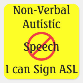Medische alarmlijn voor niet-verticaal autistisch vierkante sticker