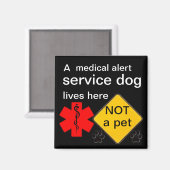 Medische alarmservice hond woont hier magneet (Voorkant / Achterkant)