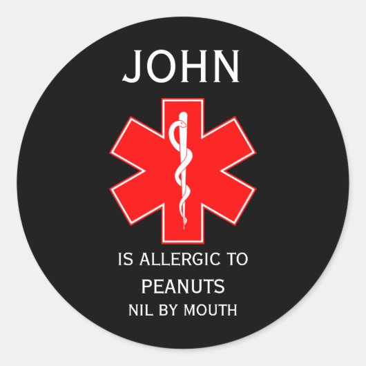 Medische Alert ID Medische Melk Allergie Ronde Sticker (Voorkant)