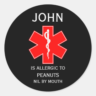 Medische Alert ID Medische Melk Allergie Ronde Sticker