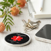 Medische Alert ID Medische Schelpdierallergie Sleutelhanger (Zijkant)