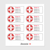 Medische allergie waarschuwing DIY caduceus Sticker (Vel)