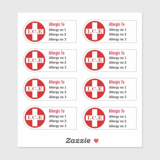 Medische allergie waarschuwing DIY caduceus Sticker (Vel)