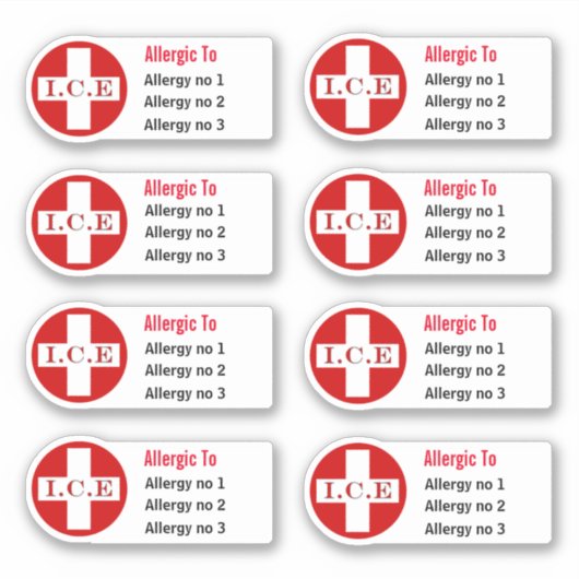 Medische allergie waarschuwing DIY caduceus Sticker (Voorkant)