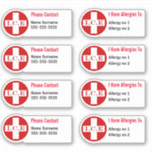 Medische allergie waarschuwing kinder schoolboeken sticker (Voorkant)