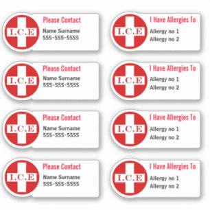 Medische allergie waarschuwing kinder schoolboeken sticker