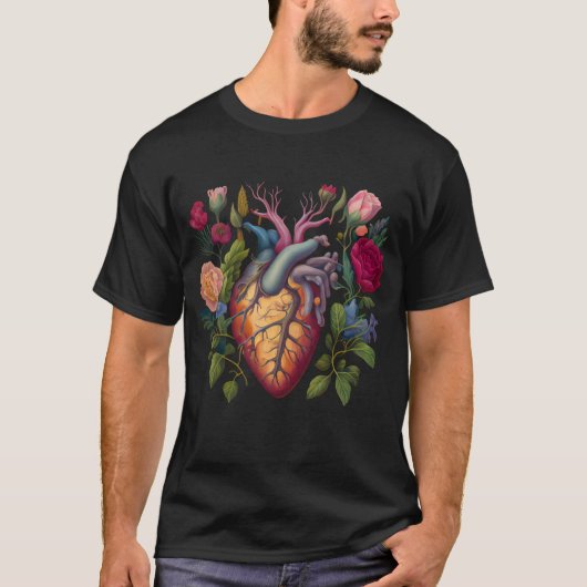 Medische Anatomie Hartbloem Doctor T-shirt (Voorkant)