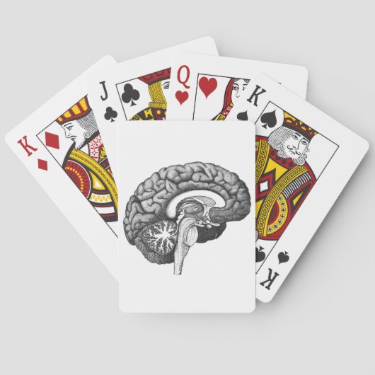  medische anatomie illustratie menselijk brein pokerkaarten (Achterkant)