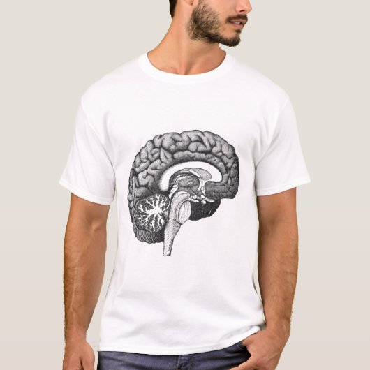 medische anatomie illustratie menselijk brein t-shirt (Voorkant)