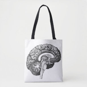  medische anatomie illustratie menselijk brein tote bag