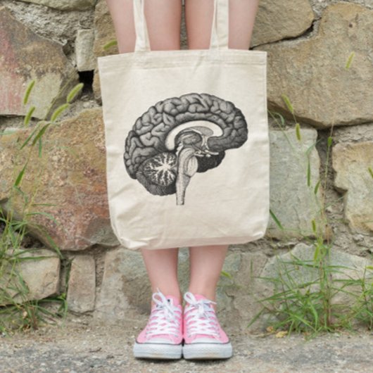 medische anatomie illustratie menselijk brein tote bag