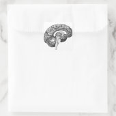  medische anatomie illustratie menselijk brein vierkante sticker (Tas)