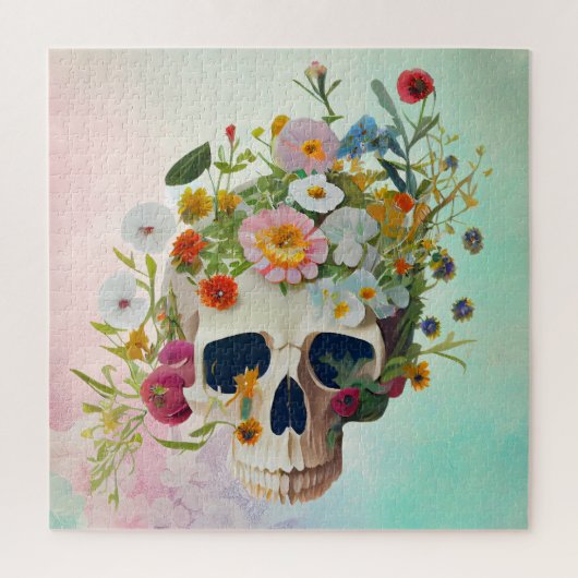 medische anatomie schedel bloemendokter legpuzzel (Verticaal)