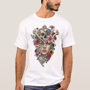medische anatomie schedel bloemendokter t-shirt