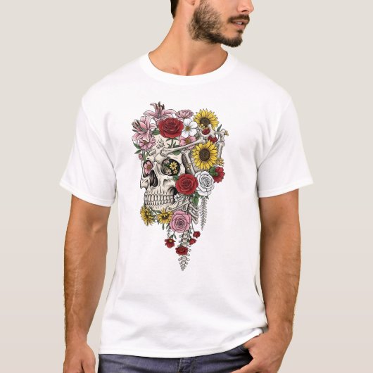 medische anatomie schedelbloem T-shirt (Voorkant)