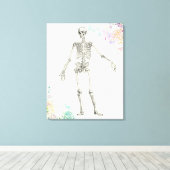 medische anatomie skelet bloemendiagram canvas afdruk (Insitu (Houten vloer))